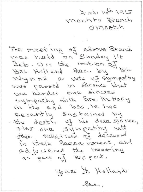 Description: Meeting minutes. Source: Omeath - A look at the past - Volume 3